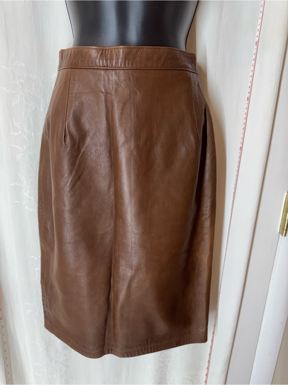 Vintage Maxima Leather Pencil Skirt